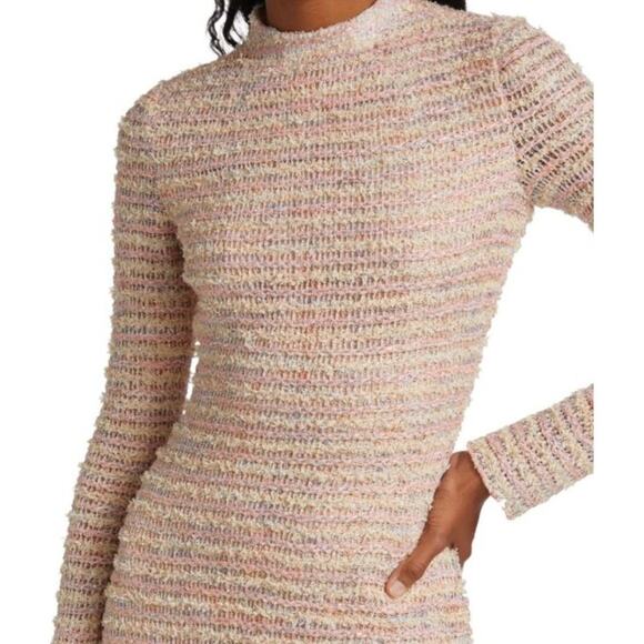 St John Long-sleeved Tweed Midi‎ Dress In Pink Size 8 $2157 - Picture 2 of 12